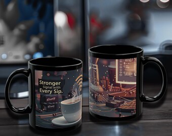 Koffiemok met signaalsterkte - Tech Humor - WiFi-cadeau