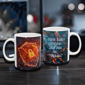 Firewall Trust Issues Mug - Cybersecurity Gift - IT Security Humor