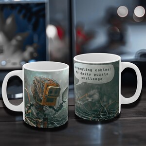 Cable Management Puzzle Mug - IT Life - Tech Gift