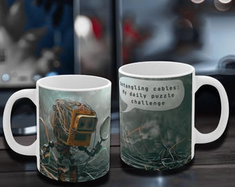 Cable Management Puzzle Mug - IT Life - Tech Gift
