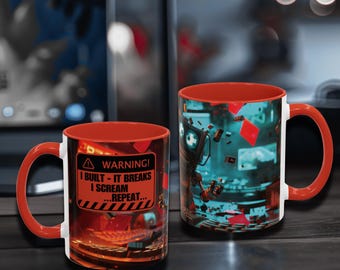 Taza "Lo construyo y lo rompo" - Vida de desarrollador - Regalo para programador