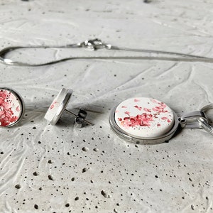 Betonschmuck, Schmuckset, Edelstahl, Ohrringe, Ohrstecker, silber, Beton Schmuck Bild 5