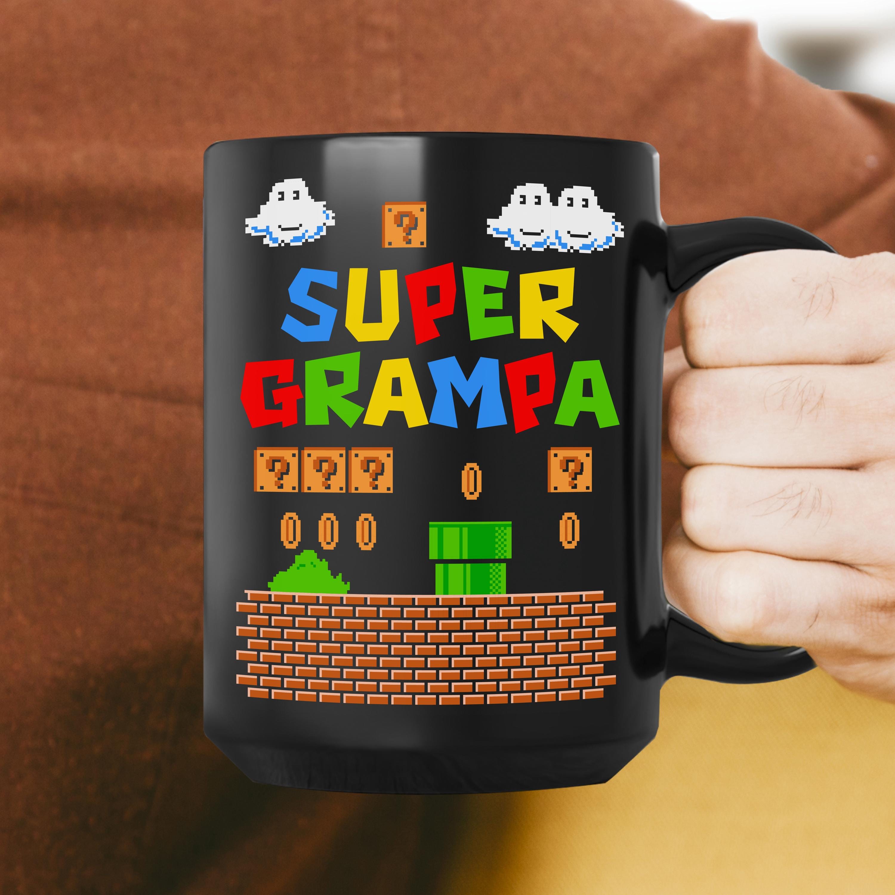 Super Grampa, Retro Video Game, Retro Gamer Mug, Gamer Gift Mug, best friend, Unique Present, Video Game, Super Christmas Gift