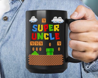 Super Uncle, Retro Video Game, Retro Gamer Mug, Gamer Gift Mug, best friend, Unique Present, Video Game, Super Christmas Gift