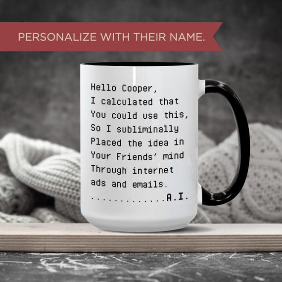 Angst vor AI-Becher-Geschenk, knstliche Intelligenz und maschinelles  Lernen, knstliche Intelligenz, Streich-Geschenk, berechnet, dass Sie uns  dies knnten - Etsy Schweiz