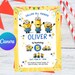 Editable Minions Birthday, Birthday Invitation Template, Printable ...