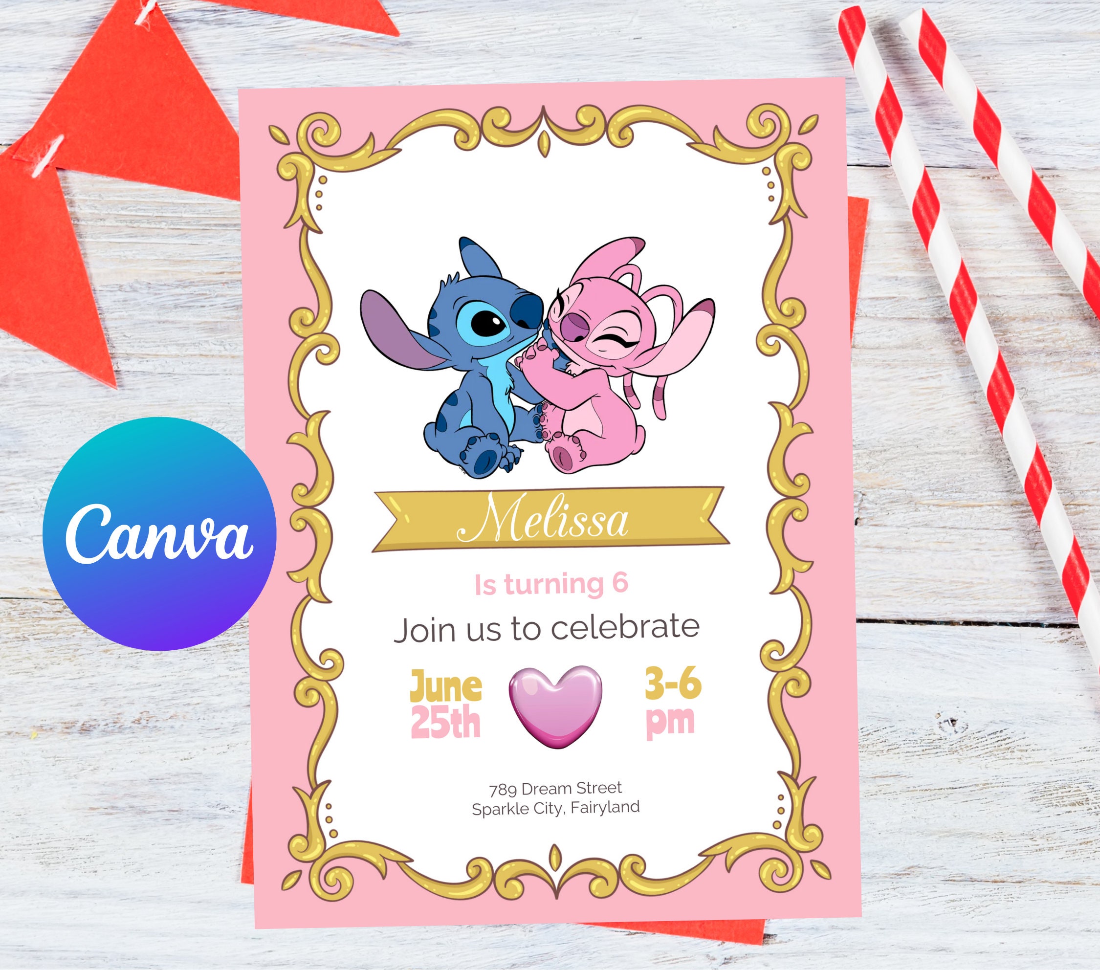 Editable Stitch Birthday Invitation Template Printable Birthday Party ...