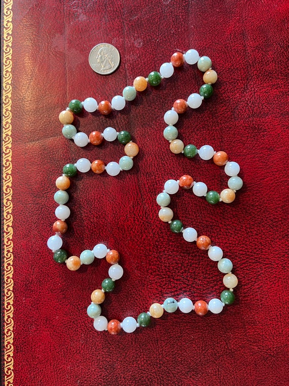Multi color jade bead necklace