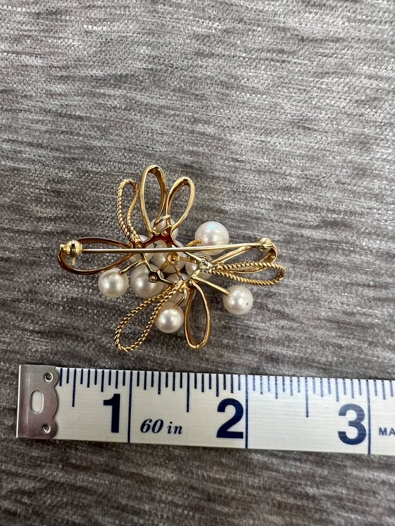 Mikimoto 14k pearl pin - image 6
