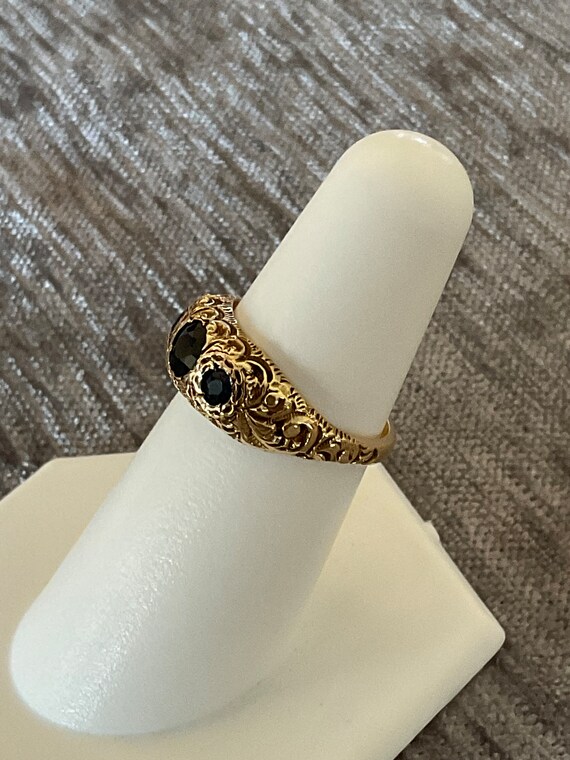 Antique 3 stone sapphire ring circa 1880’s - image 2