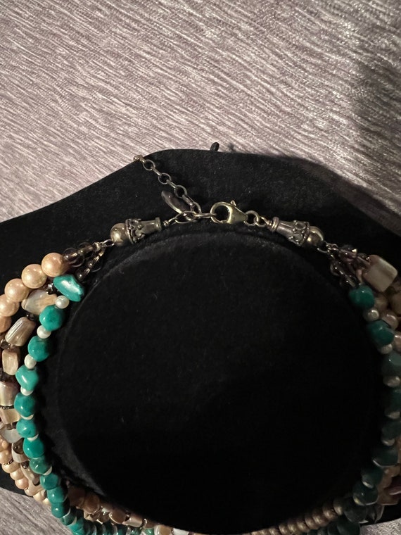 Deb Guyot 3 strand necklace pearl, Turquoise and … - image 7