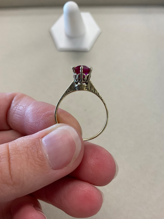 Antique crown ruby ring. - image 6