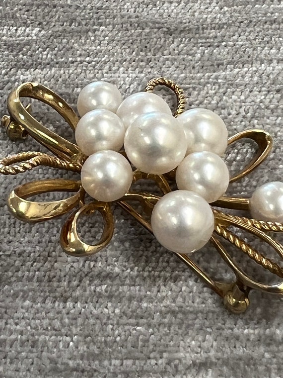 Mikimoto 14k pearl pin - image 4