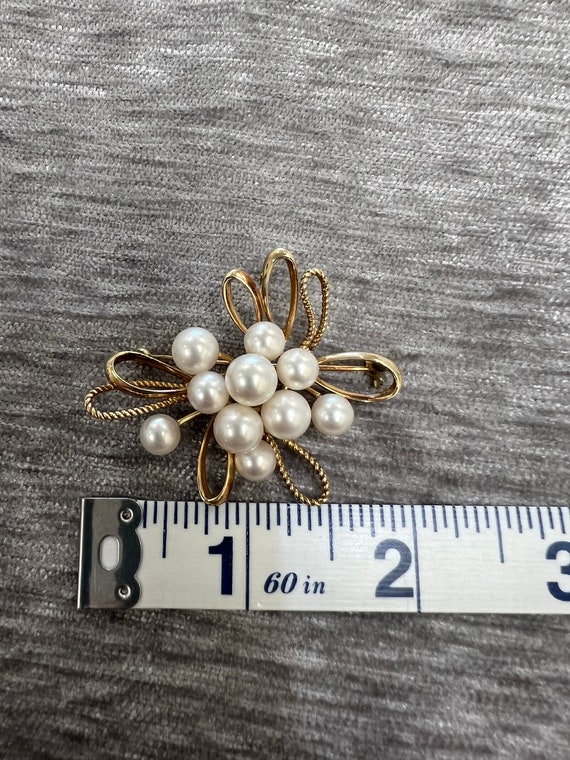 Mikimoto 14k pearl pin - image 5