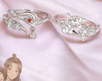 Heavenly Anime Rings: Tian Guan Ci Fu, Hua Cheng, Xie Lian - Adjustable Unisex Couple Rings Jewelry Accessories Gift for Fans