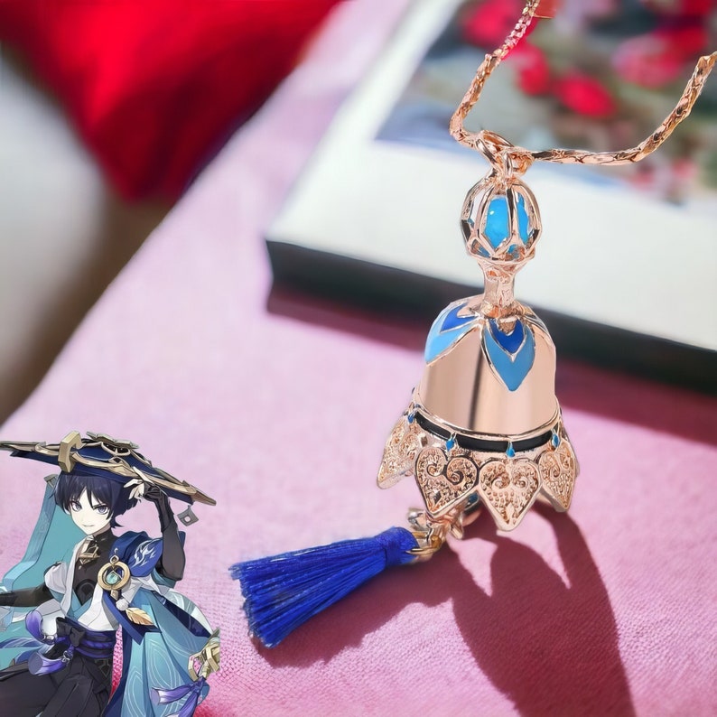 Genshin Impact Scaramouche Bell Necklace Cosplay Wanderer Charm Unisex Balladeer Pendant Kunikuzushi Jewelry Accessory Anime Inspired image 1