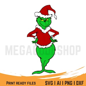 Grinch Svg Png Pdf Eps Dxf e file AI / Vettore Grinch / Download immediato