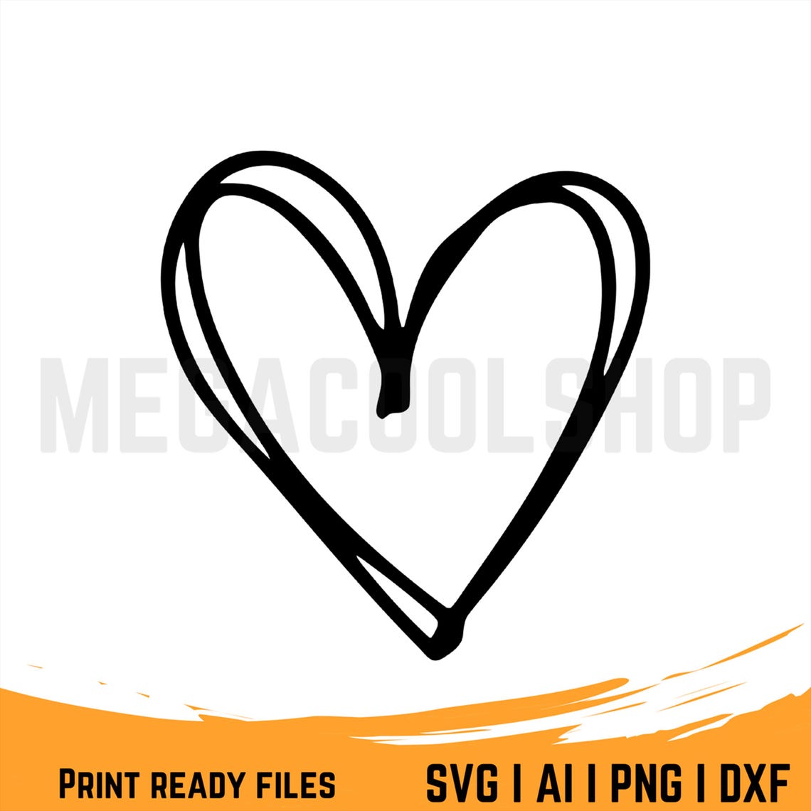 Hand Drawn Heart Svg | Doodle Heart Svg, Png, Pdf, Dxf and Ai Files ...