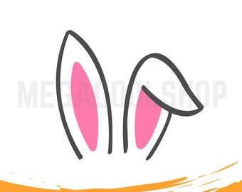 Easter Bunny Ears SVG, PNG, DXF, Pdf and Ai Files | Cute Bunny Ears Clipart, Rabbit Ears, Svg Files for Cricut | Digital Download