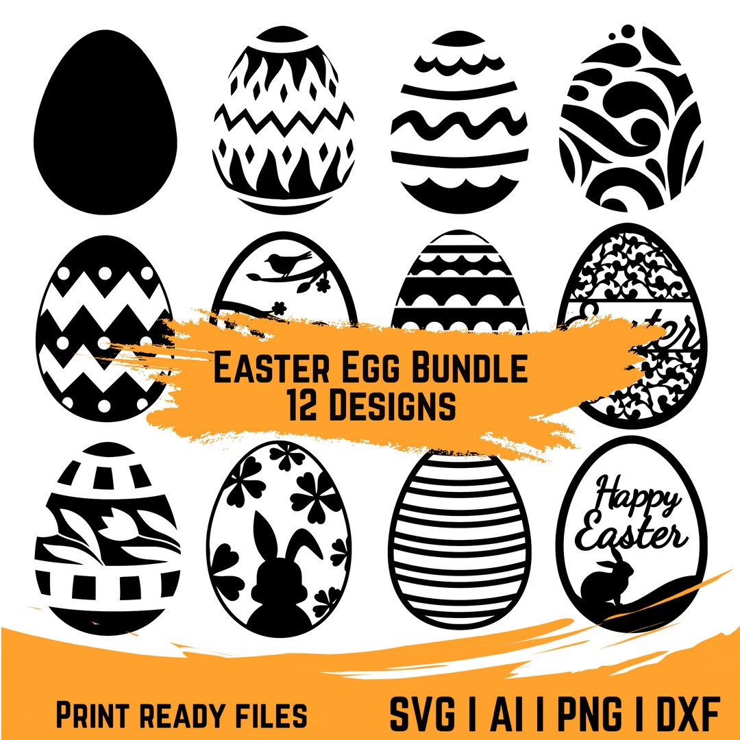 Easter Eggs SVG Bundle | Png, Dxf, Pdf and Ai Easter Printable Files ...