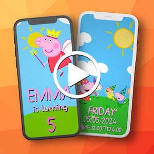 Video Invitation Happy Pig, Kid Birthday Video Invitation, Pig Animated Video invitation Birthday theme Invite
