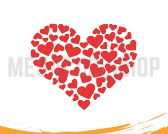 Heart Svg Png Pdf Dxf and AI Files | Heart of Hearts Clipart Print SVG | Vector Heart |  Cricut, Silhouette Cut Files | Instant Download