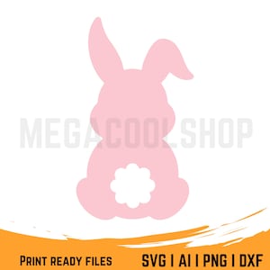 Pink Easter Bunny SVG | Cute Easter Bunny Svg, Png, Dxf, Pdf and AI Files, Easter Bunny Silhouette, Svg Files for Cricut | Instant Download