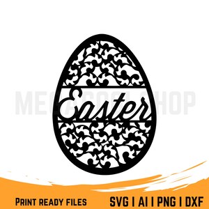 Easter Egg with &#39;Easter&#39; Message SVG, PNG | Easter Egg Decor, Easter Egg Clipart, Silhouette, Svg Files for Cricut | Digital Download