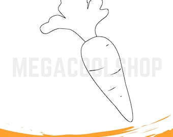 Zanahoria de Pascua (Svg, Png, Dxf, PDF y AI) / Silueta de zanahoria (Svg) / Contorno de zanahoria (Svg) / Zanahoria SVG / Clipart de zanahoria / Descarga digital