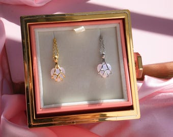 Diamond castle heart Necklace for Best Friends, Friendship Bff Necklace, Princess rose quartz Heart Crystal Necklace