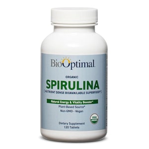 BioOptimal Spirulina Tablets Supplements - Organic - No Filler & Non-GMO, Rich in Vegan Protein, Vitamins And Prebiotics