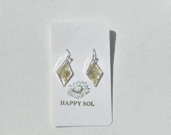 Pendientes de resina, diamante de encaje