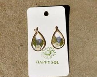 Pendientes de resina, diseño floral