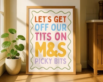 M&S Picky Bits Wall Art | Funny Kitchen Print | Picky Bits Decor | Foodie Wall Art | Snack Lover Gift | Funny Home Decor