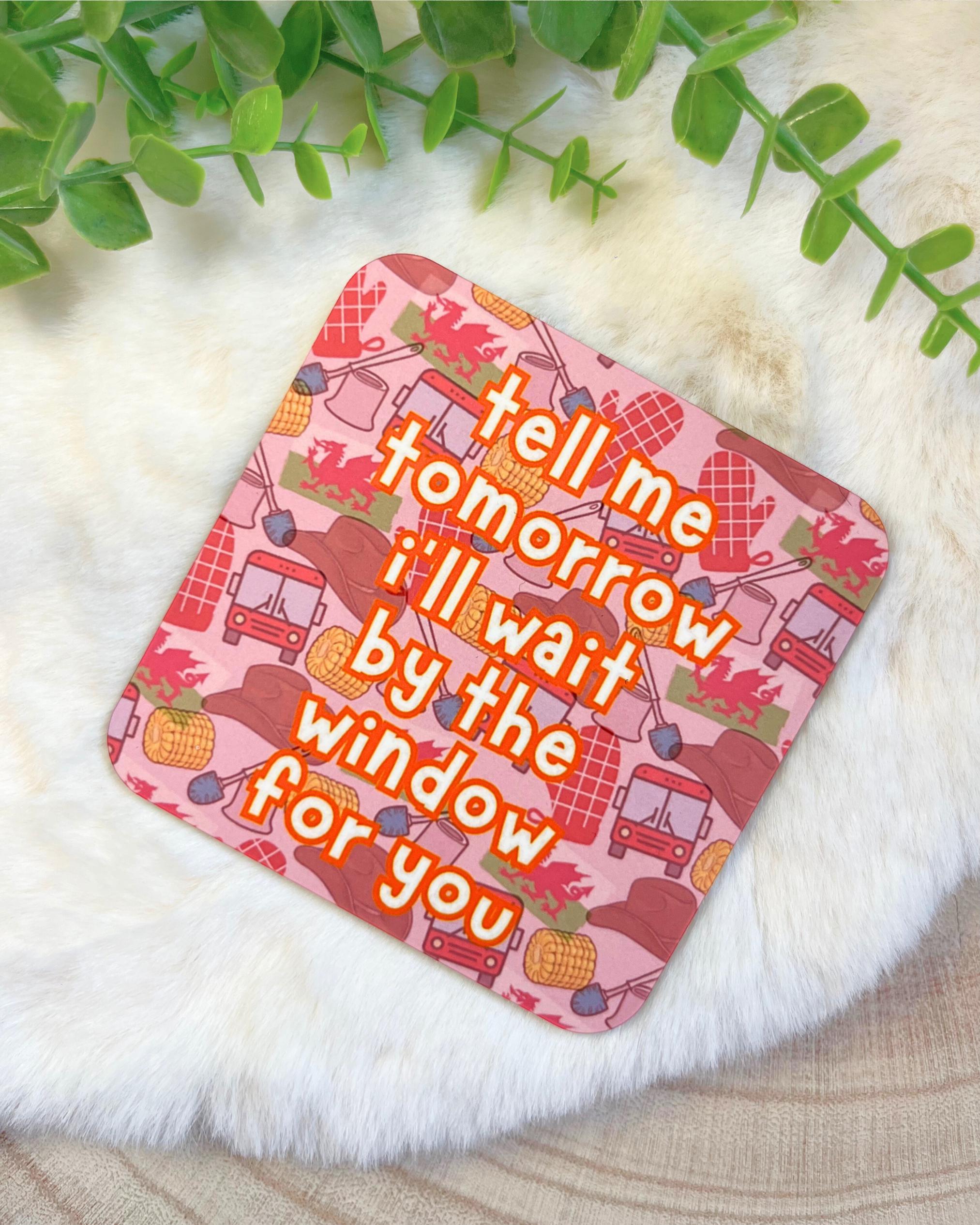Dessous De Verre (coaster) Humoristique 'Sugar T!ts' - Motif Gallois, Lié à Gavin & Stacey - Rouge, Carré, Neuf