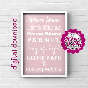 Smithy&#39;s Indian Order Print: Gavin and Stacey TV Series (Digital Download)