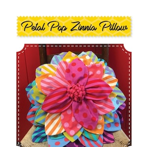 Sugar Bee Quilts Petal Pop Zinnia Pillow Pattern - Fat Quarter Friendly 18 Inch Round Pillow