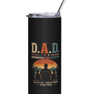 J.-C. Gobelet papa fiable et dévoué, 20 oz en acier inoxydable | Fête des pères