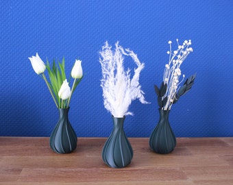 3D Druck Vasen, Tischdeko, 3er-Set, Trockenblumen Vase