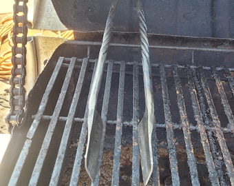 Hand forged Camp/BBQ Tongs-offset