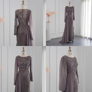 Vintage Lace Mermaid Arabic Evening Dresses Luxury Beaded Dubai Formal ...