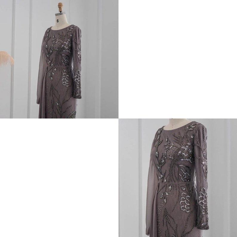 Muslim Luxury Black Beaded Saudi Arabic Mermaid Evening Dress LA72931