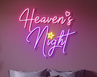 Heaven's Night Neon Sign, Custom LED Neon Light, Wedding Decor