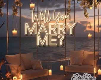 Will You Marry Me Neon Sign, Custom LED Engagement Decor