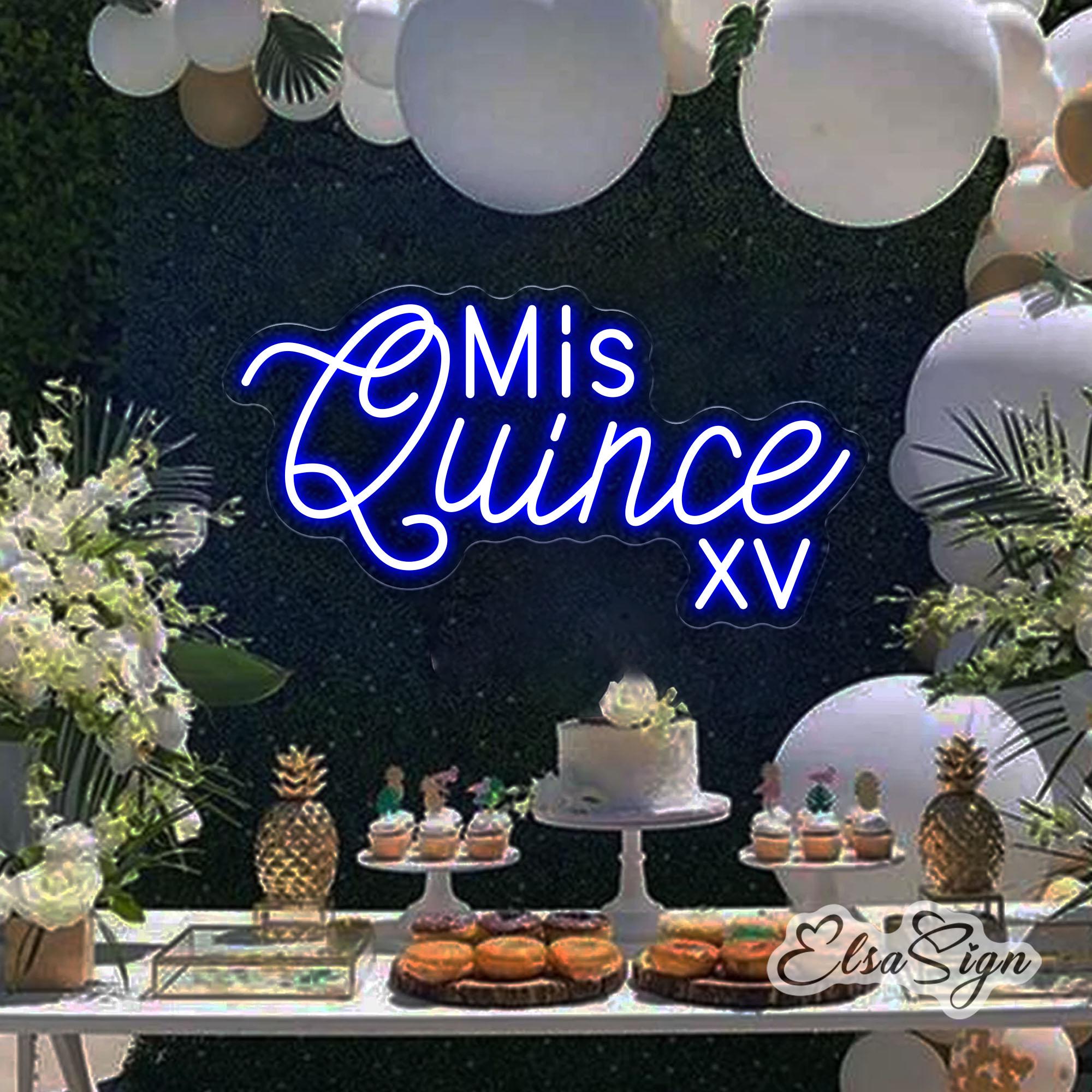 Custom 'mis Quince XV' LED Neon Sign, Quinceanera Party Decor - Etsy