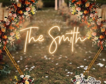 Custom Wedding Neon Name Sign, Engagement Decor