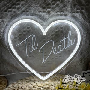 Til Death Neon Sign Wall Decor, Personalized Wedding Sign, Wedding Decoration,Custom Neon Sign, Wedding Backdrop, Gothic Wedding Neon Sign