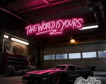 The World is Yours Neon Sign, Custom LED Home Decor