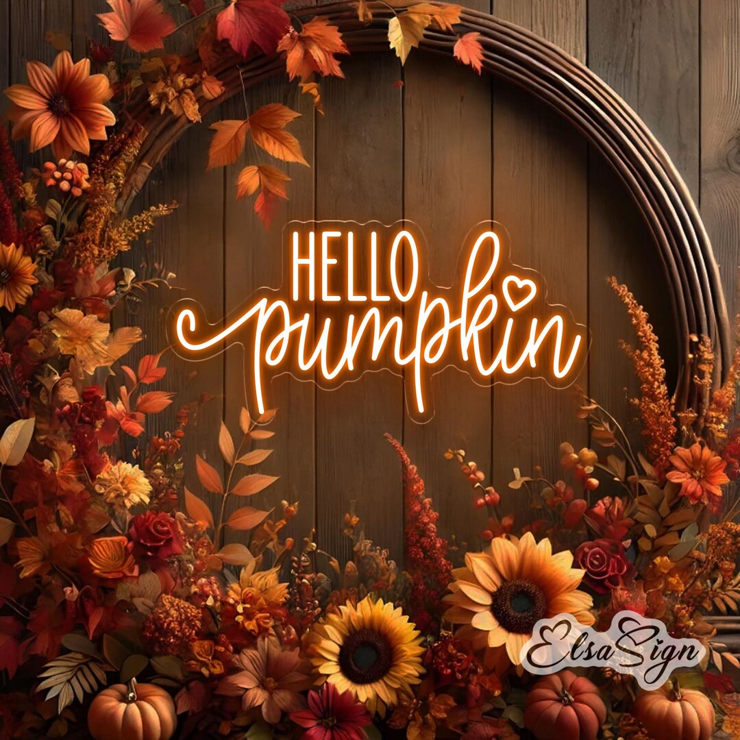 Hello Pumpkin LED Neon Sign, Fall Home Decor - Etsy