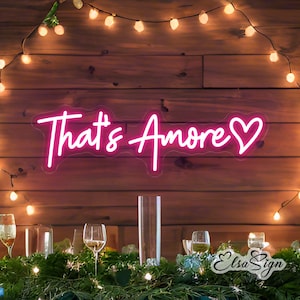 Insegna al neon That's Amore, insegna al neon a LED personalizzata, decorazione murale per insegne nuziali personalizzate, decorazione per matrimoni al neon a LED, regali personalizzati, arte murale, ElsaSign